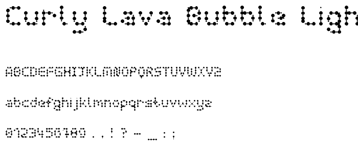curly lava bubble Light font